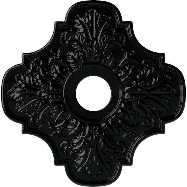 Ekena Millwork Peralta Ceiling Medallion (Fits Canopies up to 4 5/8"), 17 3/4"OD x 3 1/8"ID x 1"P, Black Pearl CM17PEBPS - main